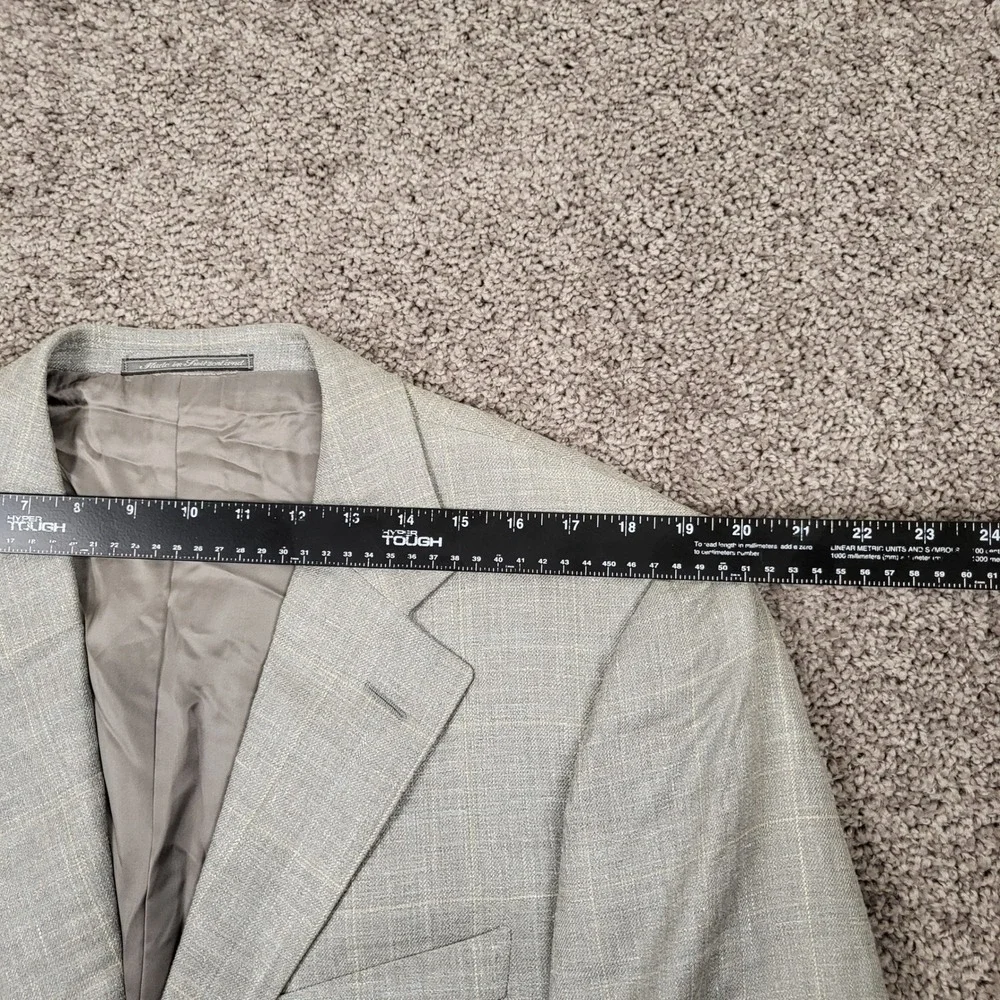 Ermenegildo Zegna For Bergdorf Goodman Mens Wool Silk Linen Suit Blazer Gray 42L